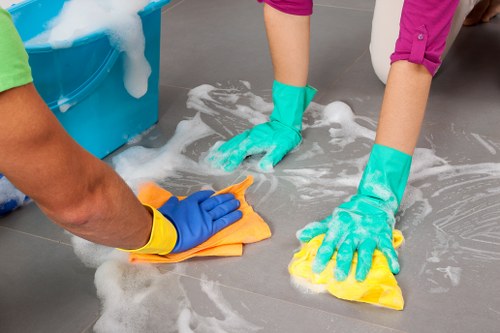 Local end of tenancy cleaning team working in a Harrow property before handover