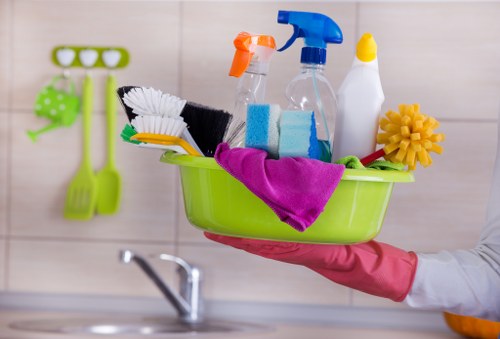 Professional carpet cleaning equipment used in a commercial property