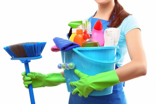 Harrow carpet cleaners working on high-traffic carpet areas