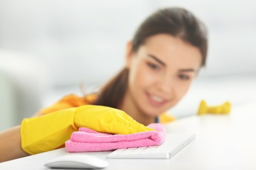 Cleaner preparing a guest-ready bedroom in Harrow
